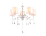 Подвесная люстра с абажуром и хрусталем Ambrella light TR4603/5 WH