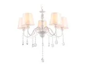 Подвесная люстра с абажуром и хрусталем Ambrella light TR4603/5 WH