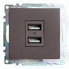 Розетка USB 2-местная (механизм), STEKKER 49027 GLS10-7115-04