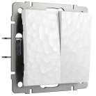Выключатель двухклавишный проходной Werkel W1222001 (белый) Hammer a052032