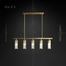 Реечный, рядный светильник HILDIS LONG 5 ламп. Стойка Lampatron 5292-16540