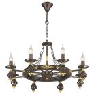 светильник подвесной, E14, 8x60W Velante 536-723-08 Деревянный стиль