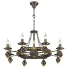 светильник подвесной, E14, 8x60W Velante 536-723-08 Деревянный стиль