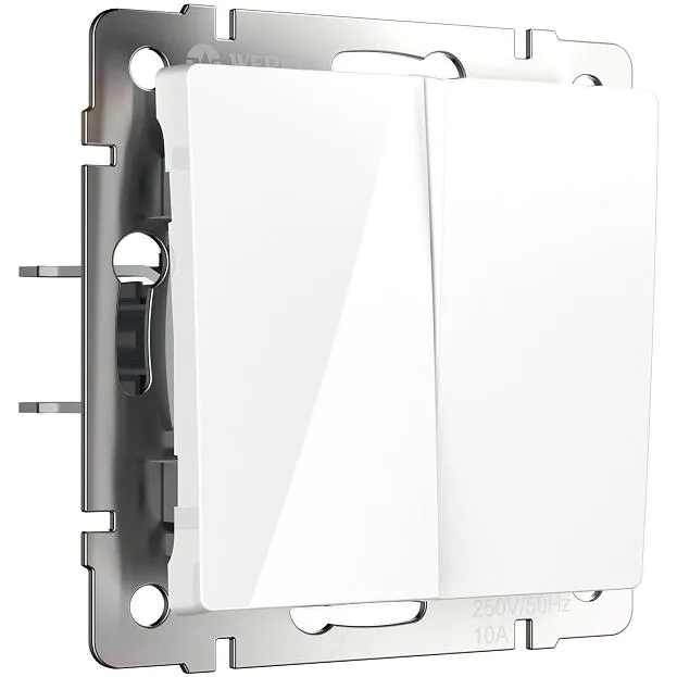 Перекрестный переключатель двухклавишный Werkel W1123001 белый a058432