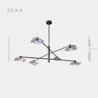 Люстра MILIAN CH 6 ламп. Цвет Черный + Прозрачный Lampatron 6940-19038