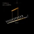 Реечный, рядный светильник GLORIOLE UP DOWN LINE Тип A (Кристаллы — Вверх). 24 LED. Lampatron gloriole-up-down-line-a-24 9126-25974