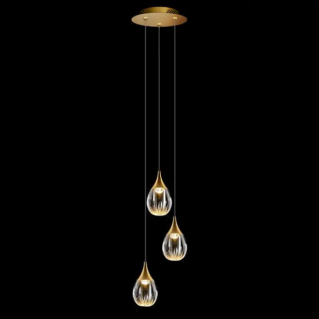 Подвесной светильник Delight Collection MD24001004-3A gold/clear Stilla Подвесной светильник Delight Collection MD24001004-3A gold/clear Stilla