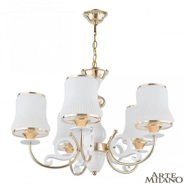 Люстра подвесная с плафонами 301097/5 Wh/Gd Arte Milano Florentia Люстра подвесная с плафонами 301097/5 Wh/Gd Arte Milano Florentia