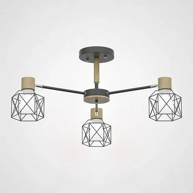 Потолочная люстра CORF B3 Black 3 lamps ImperiumLoft 101480-26 CORF-B01