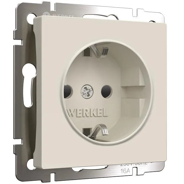 Розетка с заземлением и шторками Werkel W1171162 (айвори матовый) a059275 Розетка с заземлением и шторками Werkel W1171162 (айвори матовый) a059275