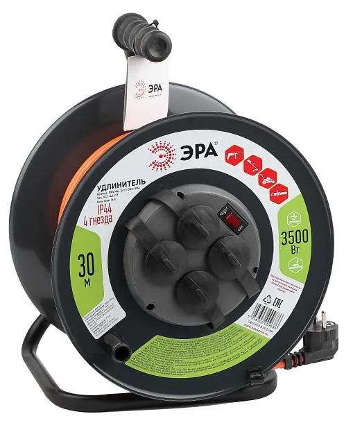 Розеточные блоки, удлинители ЭРА RMx-4es-3x1.5-30m-IP44