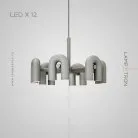 Люстра FANNY 12 ламп. Цвет Серый Lampatron 4943-12559