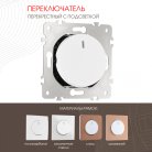 Переключатель одноклавишный перекрёстный с подсветкой, 10AX 250V Arte Milano 202.35-1.white am
