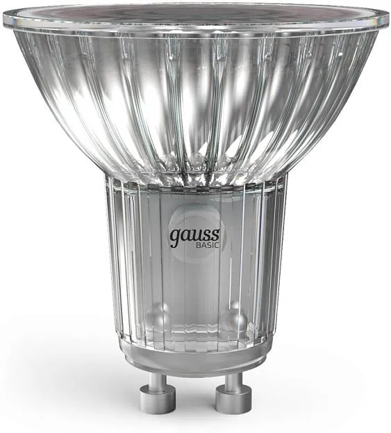 Лампа светодиодная GU10 6W 3000K матовая Gauss 10106162 Basic Лампа светодиодная GU10 6W 3000K матовая Gauss 10106162 Basic