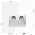 Розетка компьютерная встраиваемая  Voltum VLS060201 S70 двойная RJ45+RJ45 кат.6, (белый глянцевый)