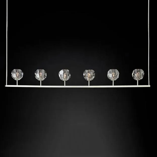 Люстра RH Boule De Cristal Linear Chandelier 6 Nickel ImperiumLoft 240203-22 40,1222