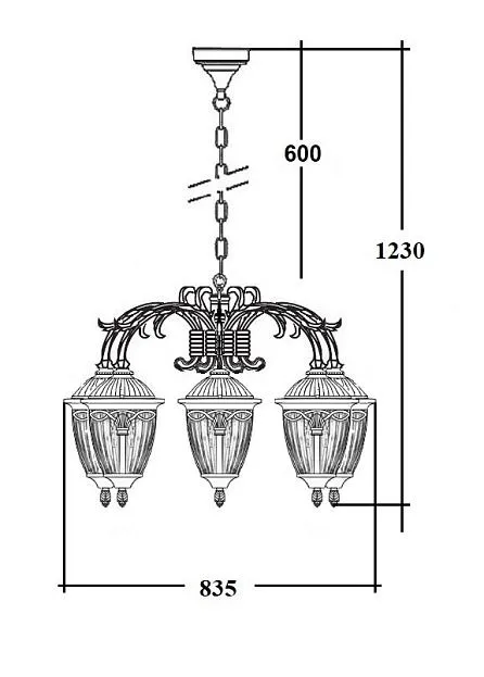 Уличный светильник подвесной Oasis Light 86370 6 16 Bl FES