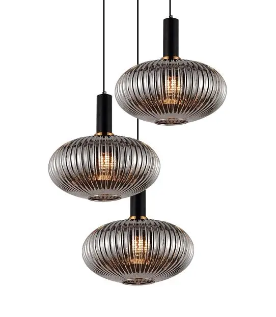 Подвесной светильник Lumina Deco LDP 1216-3 GY+BK Floril Подвесной светильник Lumina Deco LDP 1216-3 GY+BK Floril