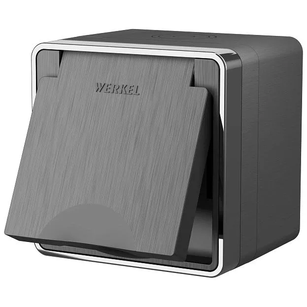 Розетка влагозащищённая Werkel W5071204 Gallant (графит рифленый) a051334