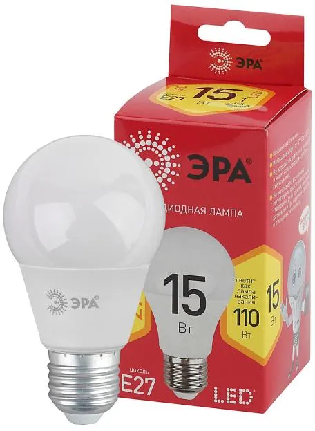 Лампочка светодиодная ЭРА LED A60-15W-827-E27 R