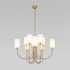 Подвесная люстра с тканевыми абажурами Eurosvet 60164/10 латунь a065749 Abbey