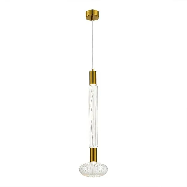 Светильник подвесной Латунь/Золотой, Прозрачный LED 2*3W 3000K ST-Luce SL6117.213.02 TACCHE