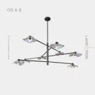 Люстра MILIAN CH 8 ламп. Цвет Черный + Прозрачный Lampatron 6940-19042