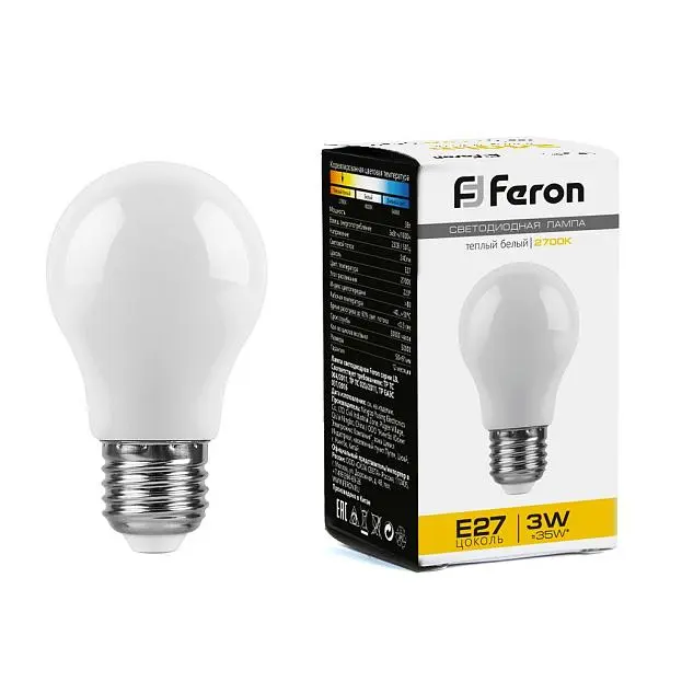 Лампа светодиодная Feron 38266 LB-375 E27 3W 2700K Лампа светодиодная Feron 38266 LB-375 E27 3W 2700K