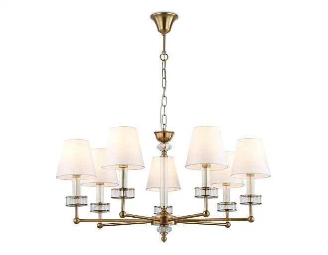 Подвесная люстра с абажурами и хрусталем Ambrella light LH71023 Подвесная люстра с абажурами и хрусталем Ambrella light LH71023