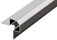 Угловой алюминиевый анод. профиль (внутренний) под ГКЛ 12,5мм, 43,9х43,9х2000мм. В комплекте матовый экран, 2 торцевые заглушки, алюминий Donel DN18HC4624A2Set DN18