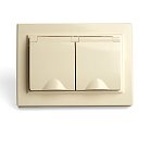 Розетка 2-местная с/з с крышкой STEKKER 49137 PST16-9015-02