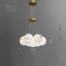 Люстра LILLIS BALL MARBLE 7 плафонов. Размер M. Облачный мрамор Lampatron lillis-ball-marble-7-m-wh 9059-25794