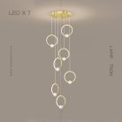 Готовая комбинация светильников LUANA MORE 7 ламп. Цвет Латунь Lampatron luana-more-7-brass 5653-14611