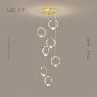 Готовая комбинация светильников LUANA MORE 7 ламп. Цвет Латунь Lampatron luana-more-7-brass 5653-14611