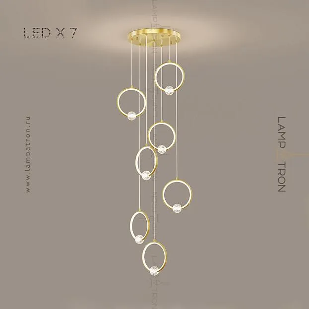 Готовая комбинация светильников LUANA MORE 7 ламп. Цвет Латунь Lampatron luana-more-7-brass 5653-14611 Готовая комбинация светильников LUANA MORE 7 ламп. Цвет Латунь Lampatron luana-more-7-brass 5653-14611