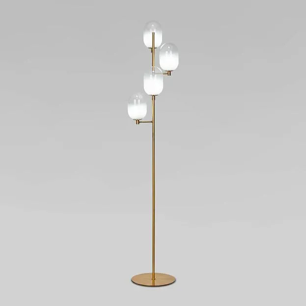 Напольный светильник со стеклянными плафонами Eurosvet 01161/4 латунь Loona a065617