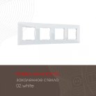 Рамка из закаленного стекла на 4 поста Arte Milano 503.02-4.white am