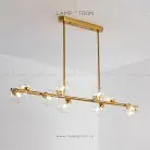 Реечный, рядный светильник LINDA LONG 10 плафонов. Цвет золото (одинарный плафон) Lampatron 2186-3648