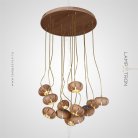 Подвесной светильник CAPSULES 13 плафонов на диске. Светлое дерево. Lampatron 1311-5798