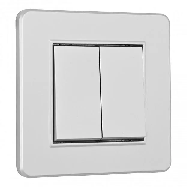 Выключатель двухклавишный с рамкой серебро пластик Arte Milano SET16-1-30-2 silver SET16-1 Выключатель двухклавишный с рамкой серебро пластик Arte Milano SET16-1-30-2 silver SET16-1