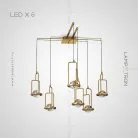 Готовая комбинация светильников DIGHTON CH 6 ламп Lampatron 4136-10224