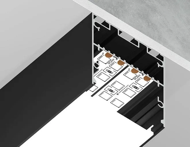 Алюминиевый профиль накладной/подвесной 2м Ambrella light GP3050BK Profile System