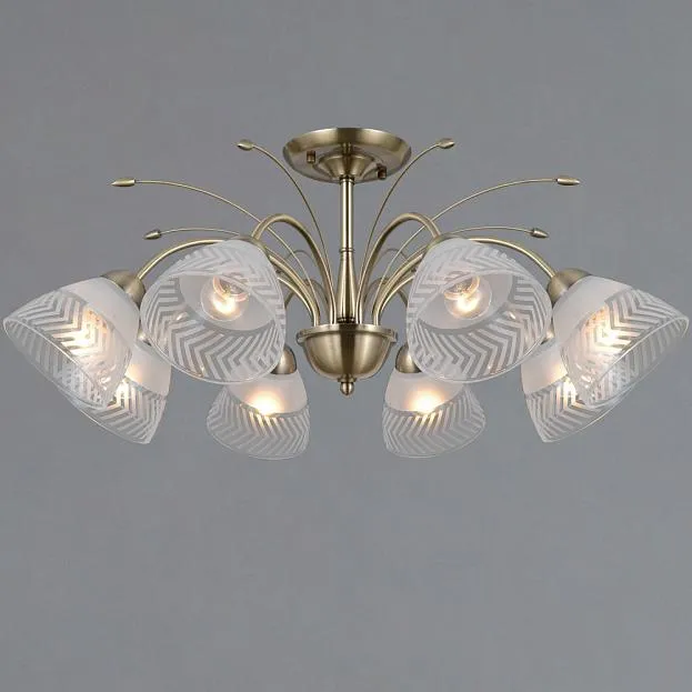 Потолочная люстра ILLUMICO IL0594-8CSQ-25 AB AREZZO Потолочная люстра ILLUMICO IL0594-8CSQ-25 AB AREZZO