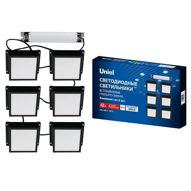 Точечный светильник Uniel ULP-1010-42W/4000K IP54 GRILYATO OPAL BLACK KIT06 Grilyato Opal Точечный светильник Uniel ULP-1010-42W/4000K IP54 GRILYATO OPAL BLACK KIT06 Grilyato Opal
