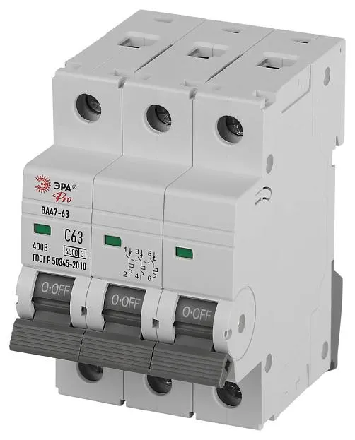 Автоматический выключатель ЭРА VA63-3P63C4.5