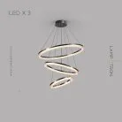 Кольцевые люстры и светильники CELLA Три кольца. 40 + 60 + 80 см Lampatron 8093-22124