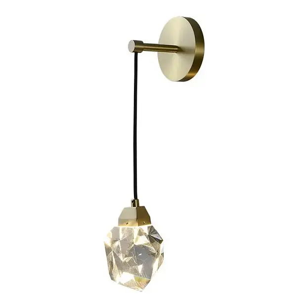 Настенный светильник Delight Collection 9701W brass/clear Crystal rock II Настенный светильник Delight Collection 9701W brass/clear Crystal rock II