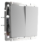 выключатель двухклавишный Werkel W1120006 Встраиваемые механизмы серебряные a050887