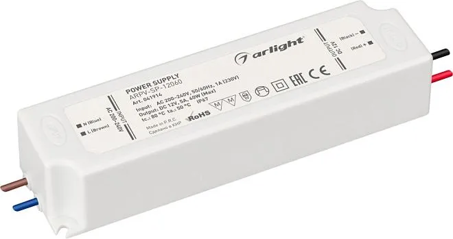 Блок питания для светодиодной ленты Arlight 041914 ARPV-SP Блок питания для светодиодной ленты Arlight 041914 ARPV-SP