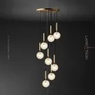 Готовая комбинация светильников POLARIS MORE 8 подвесов. Плафоны прозрачные Lampatron 7343-20227